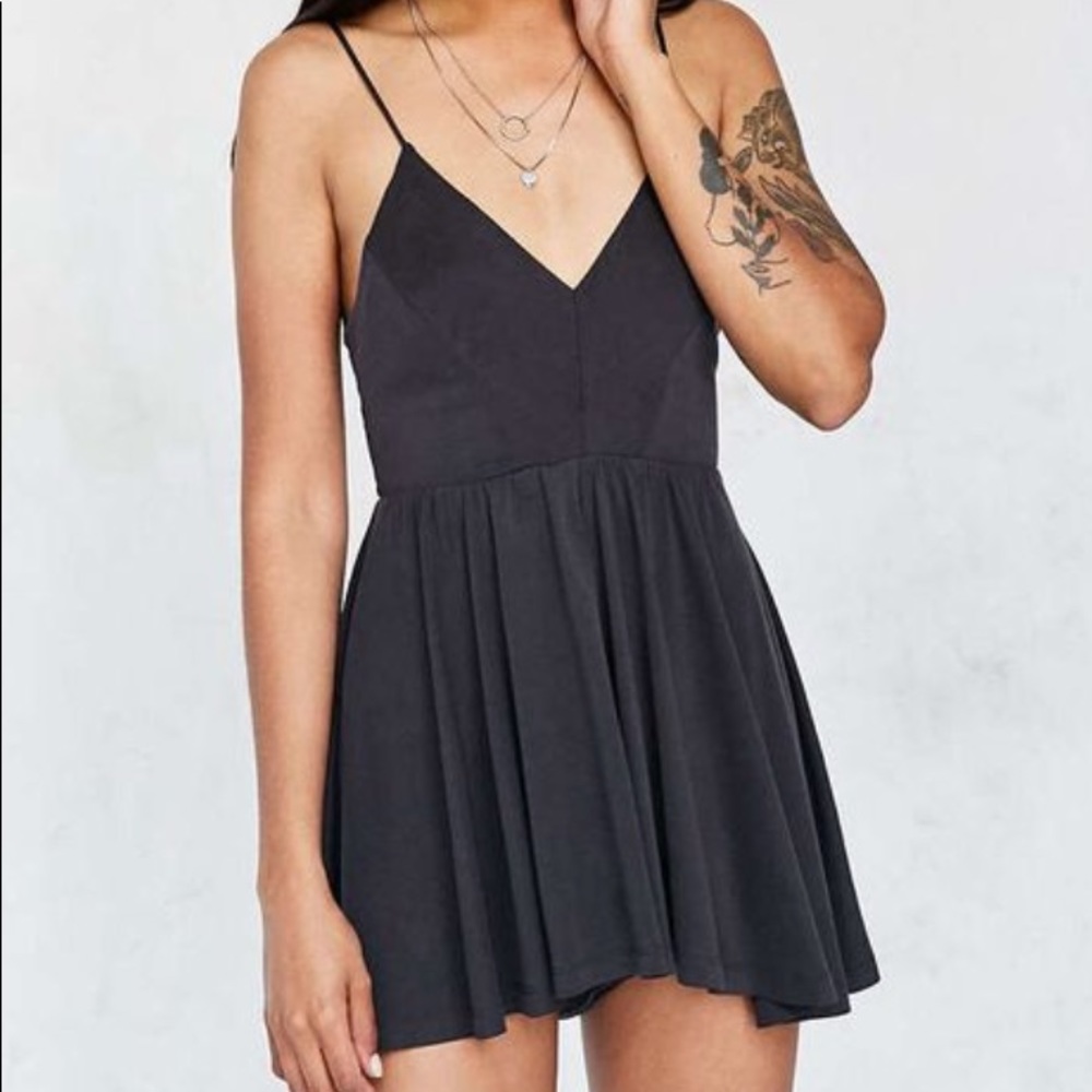 UO Silence + Noise Vanessa Cupro romper